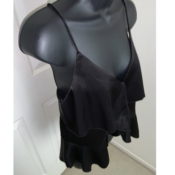 COPY - Alice & Olivia Katherine Black Silk Ruffle Cropped Cami Top –– NWT - Picture 8 of 16